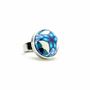 Anillo, artesanal, artesanía, millefiori, caleidoscopio, colores