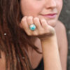 anillo artesanal arcilla polimérica acero ajustablre regulable millefiori calidoscopio modelo