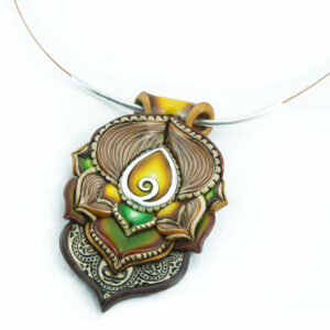 collar colgante artesnía cantabria handmade gota plata amarillo