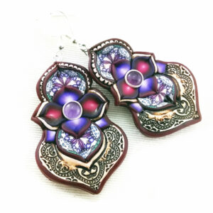 artesanal artesanía original única semipreciosa boho hippie chic ónix ónice amatista mini morado violeta lila