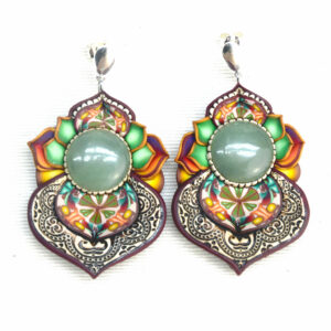 pendientes artesanía artesanal artesanos millefiori semipreciosa gema gemas colores cantabria handmade aventurina arcoiris