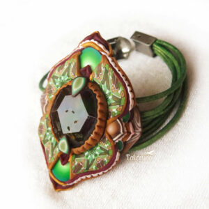 pulsera artesanal artesanía handmade millefiori semipreciosa gema magia amor hippie chic boho bohemian ágata verde