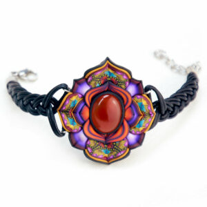 pulsera artesanal artesanía handmade millefiori semipreciosa gema magia amor hippie chic boho bohemian jaspe rojo granate