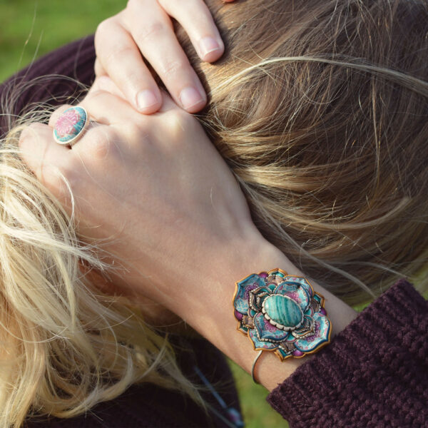 pulsera artesanal cantabria semipreciosa amazonita invierno modelo uno